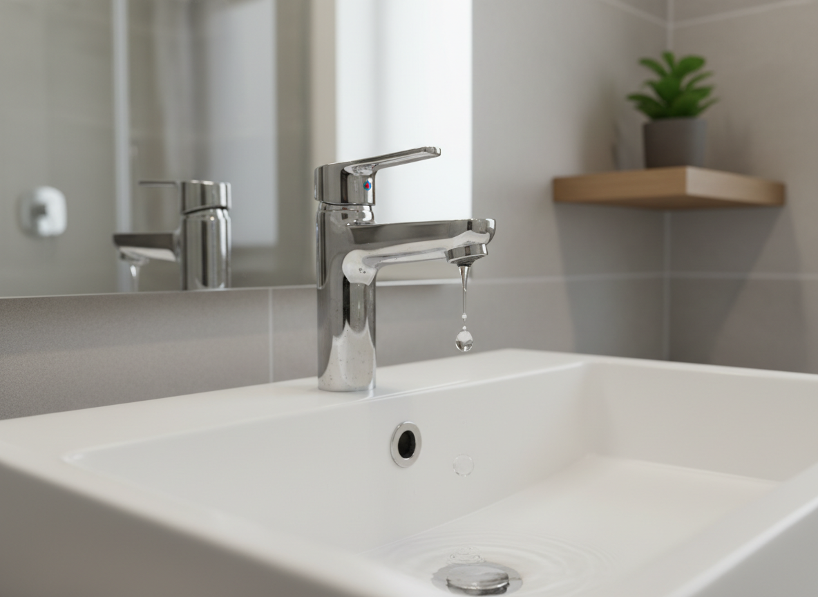 Close up van lekkende kraan